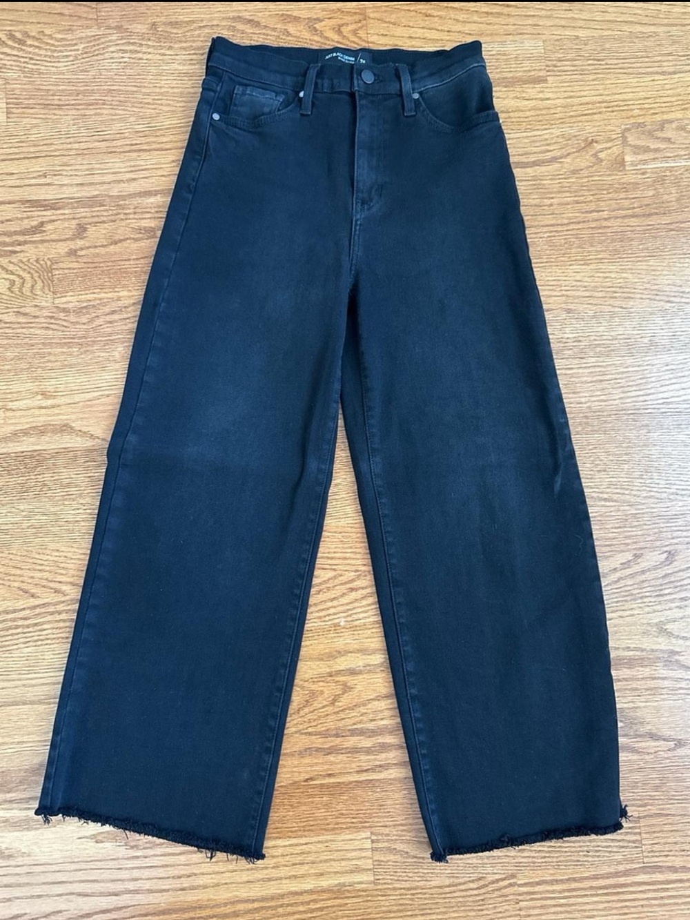 Just Black Denim Scissor Cut Wide Leg Jeans in Washed Black - Picture 2 of 9